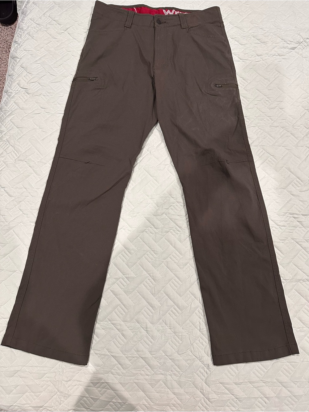Wrangler Outdoor Pants Men’s Olive green Cargo Hiking Work Utility Stretch Pants